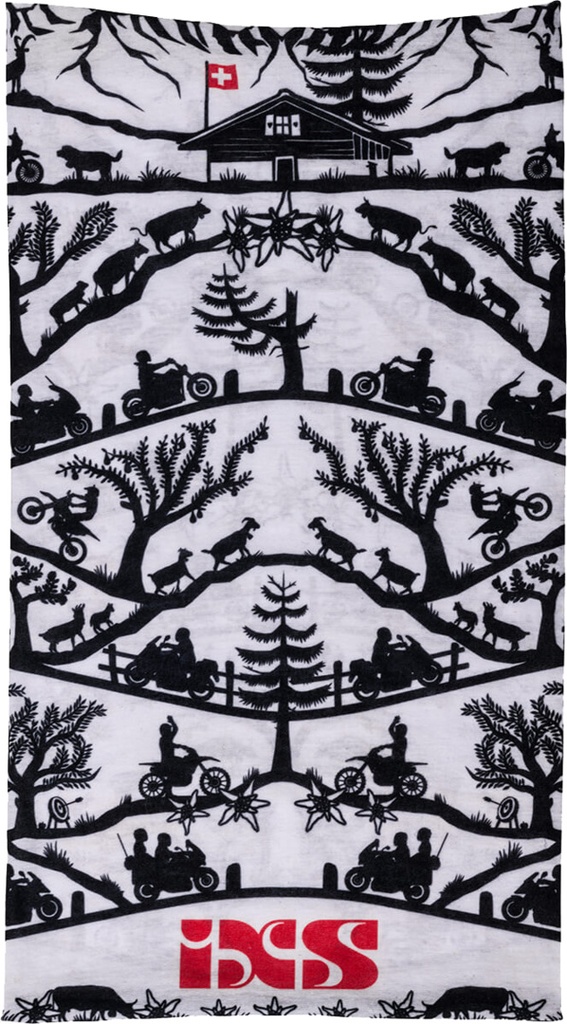 Tubular scarf Micro white-black