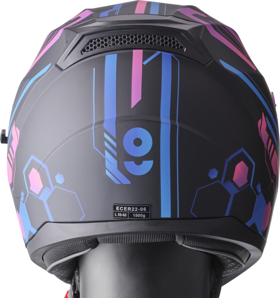 Full Face Helmet Hexago Graphic blue-violet