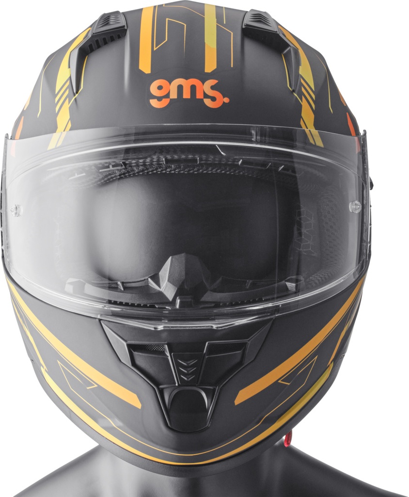 Full Face Helmet Hexago Graphic yellow-orange