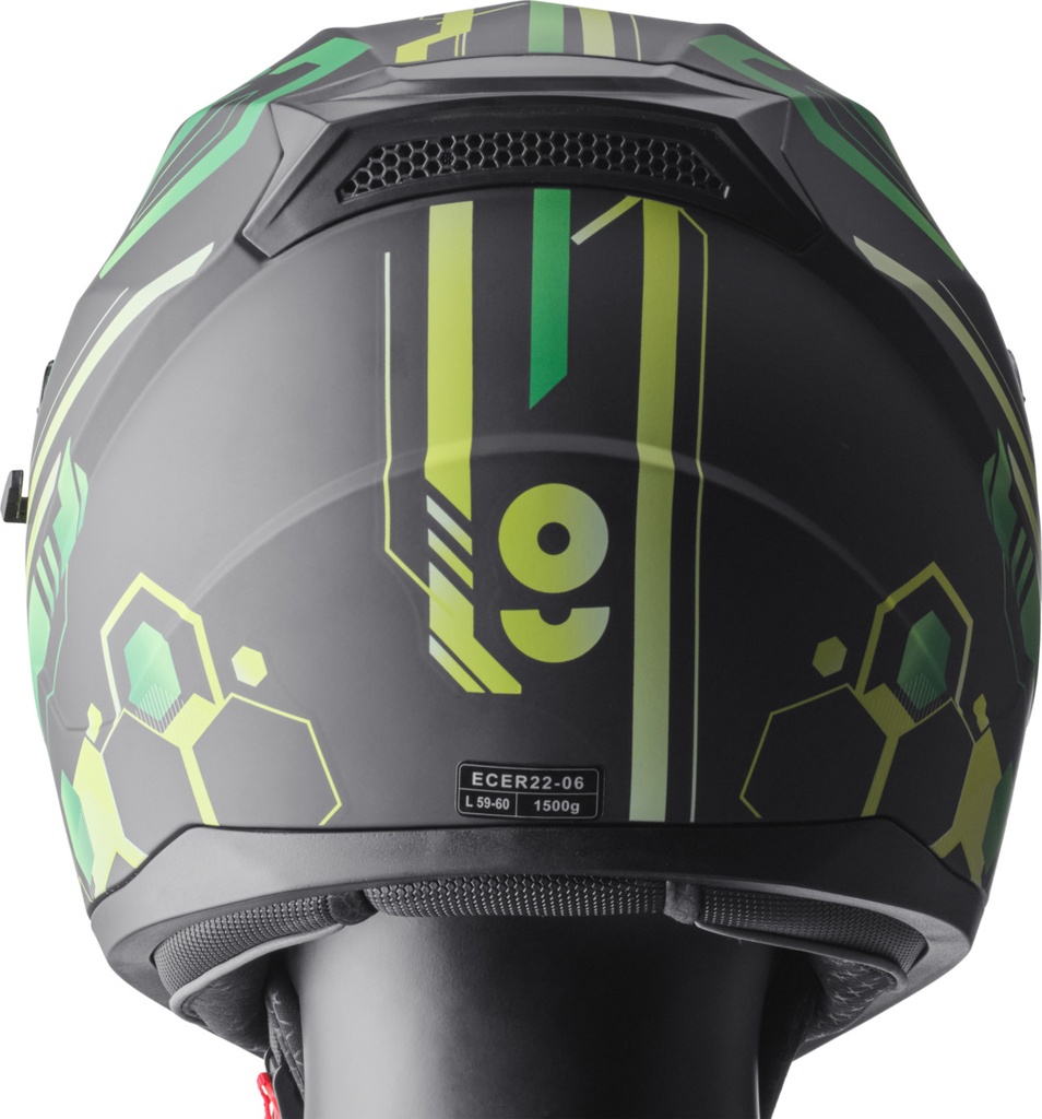 Full Face Helmet Hexago Graphic green