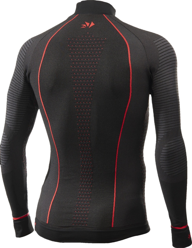 Functional shirt-long sleeve with zip collar BlazeFit TS13W black-red