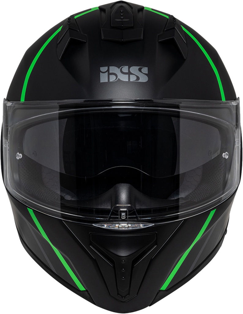 Full Face Helmet iXS217 2.0 black matt-green fluo