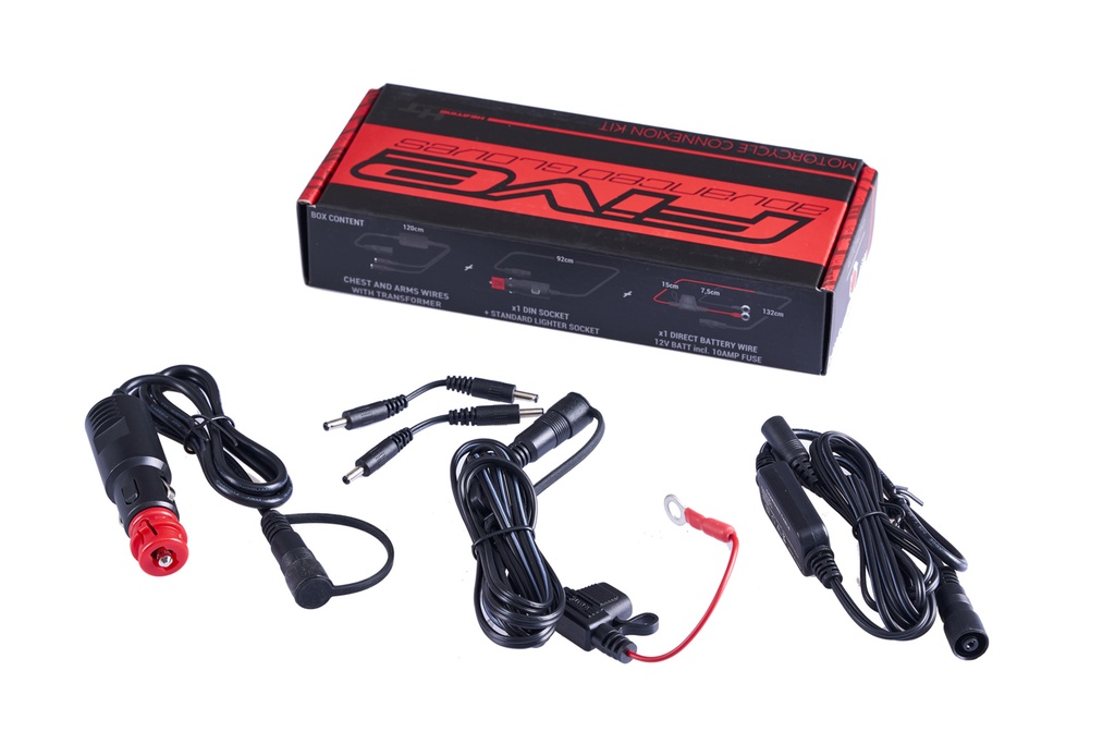 Connection cable kit for heating gloves