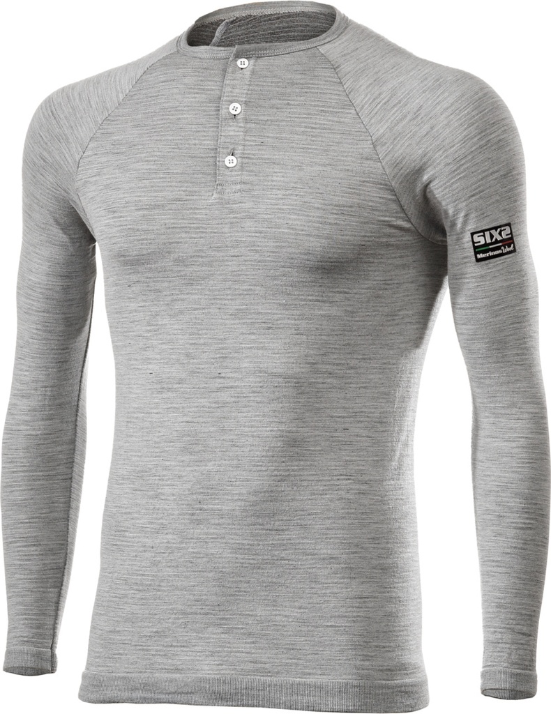 Long sleeve merino V-neck SERAFINO MERINOS grey