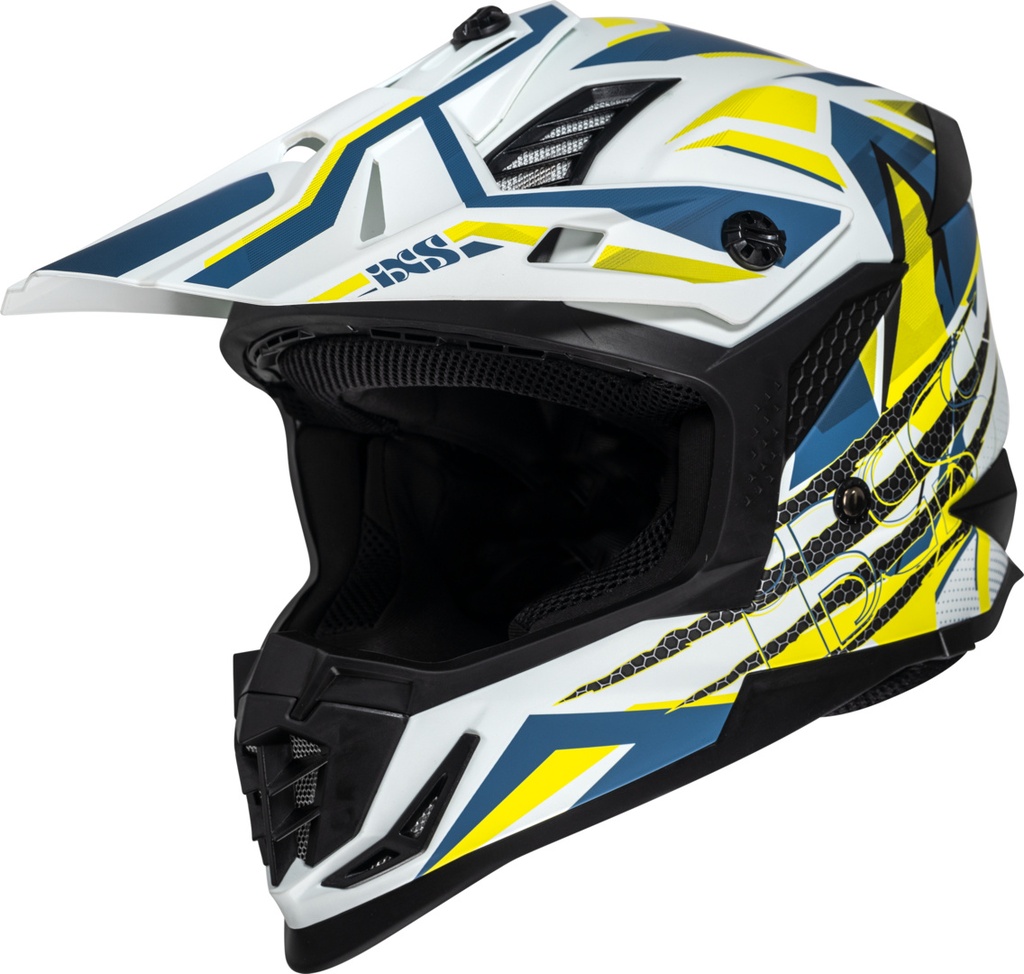 Cross Helmet iXS363 2.0 white matt-blue-yellow fluo