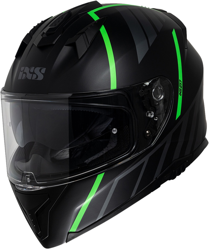 Full Face Helmet iXS217 2.0 black matt-green fluo