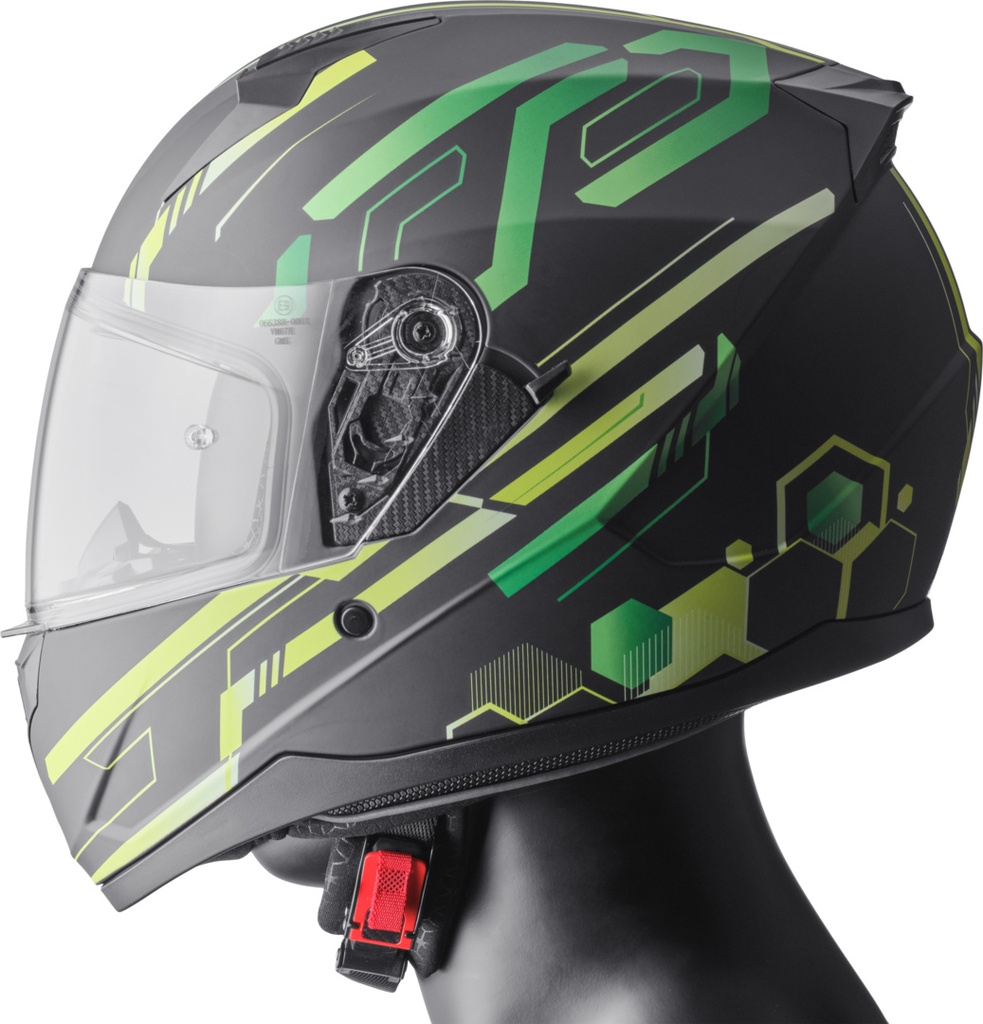 Full Face Helmet Hexago Graphic green
