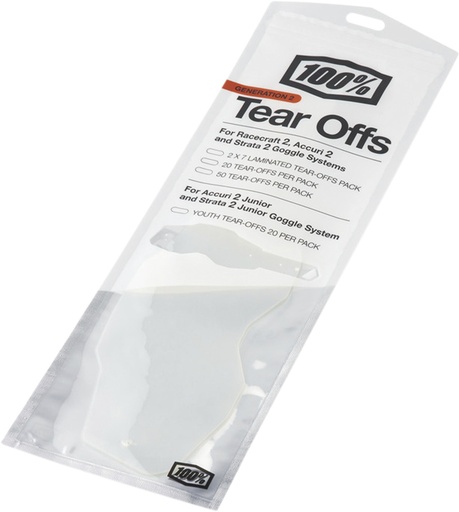 [625910800001] AC2/ST2 Junior Standard Tear-Offs 20 PK