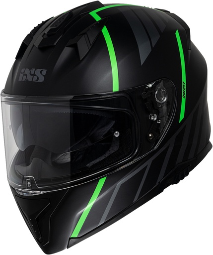 Full Face Helmet iXS217 2.0 black matt-green fluo